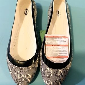 Lace Floral Crocs flats